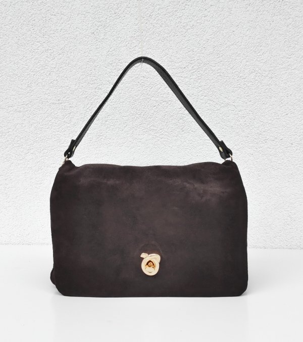 Modna zamszowa czekoladowa listonoszka Vera Pelle