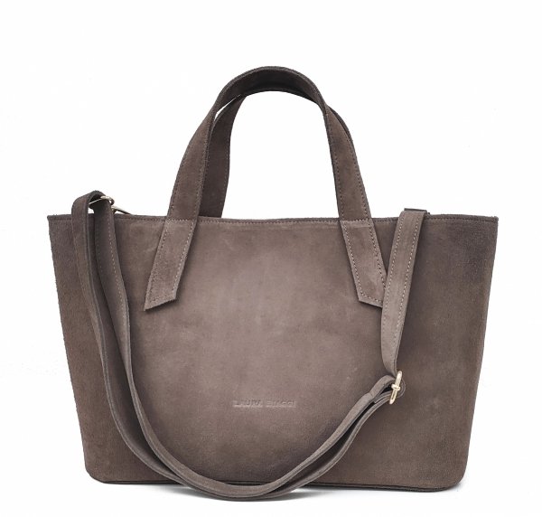 Klasyczna zamszowa torebka brązowa mocha mousse