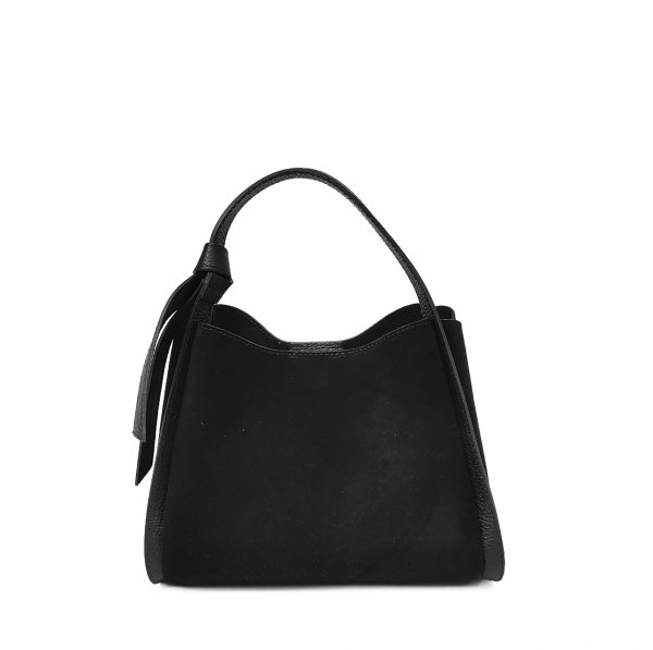 Zamszowy czarny kuferek Vera Pelle