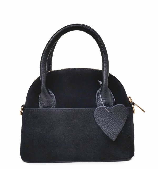 MINI Zamszowy czarny kuferek Laura Biaggi