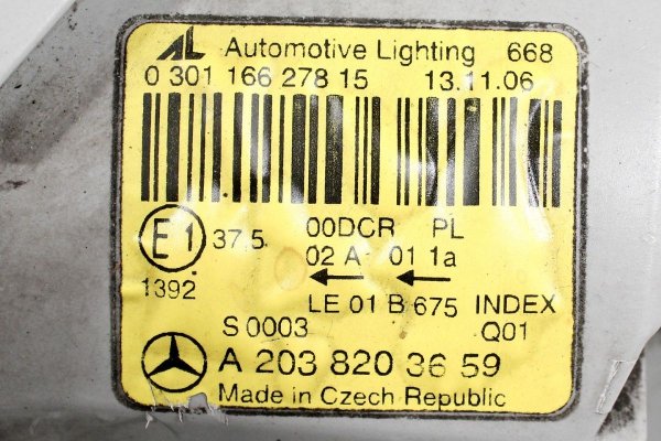 reflektor prawy - mercedes - c-klasa - zdjęcie 7