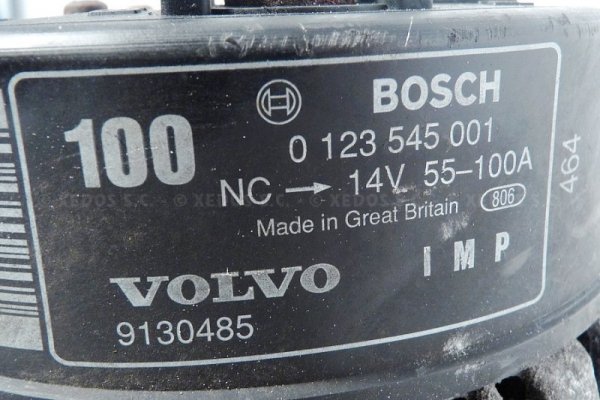 ALTERNATOR VOLVO V70 LV 98 2.5 10V 0123545001