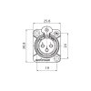 Roxtone RX3FD-BG Gniazdo XLR tablicowe panelowe