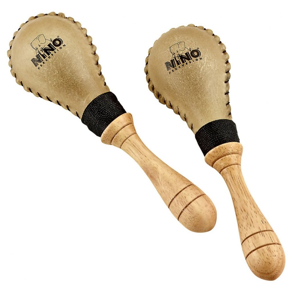 Instrumenty Takie Jak Talerze Gongi Marakasy Kastaniety NINO10 marakasy rawhide - Maracasy, grzechotki, kastaniety
