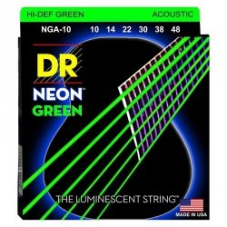 Dr Strings NGA-10 10-48 neon green struny do gitary akustycznej