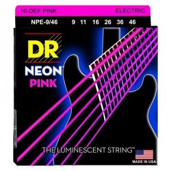 DR Strings NPE-9/46 Neon Pink struny do gitary elektrycznej 9-46