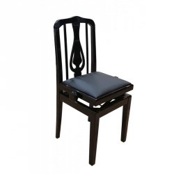 Hidrau-Model SG16 L28 krzesło do fortepianu czarny połysk czarna skóra naturalna