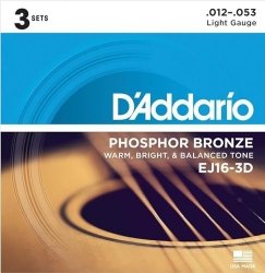 D'Addario EJ11-3D 3pack 3-pak struny akustyczne