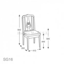 HM SG16 L27 krzesło palisander mat bordowa skóra