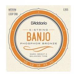 D'Addario EJ55 - 5-String Banjo Phosphor Bronze 10-23