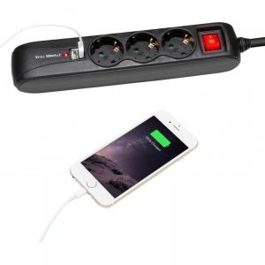 Adam Hall 8747S3USB listwa zasilająca 3 gniazdka + USB