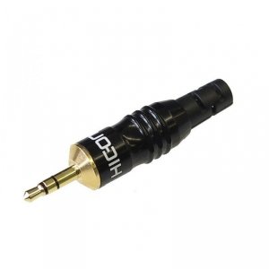 Hicon HIJ35S02 mini jack 3,5mm stereo prosty czarny złocony