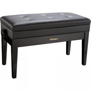 Roland RPB-D400PE podwójna ława do pianina czarny połysk regulowana ze schowkiem