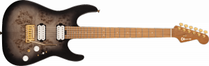 Charvel Pro-Mod DK24 HH 2PT CM Poplar Burl Caramelized Maple Fingerboard Transparent Black Burst