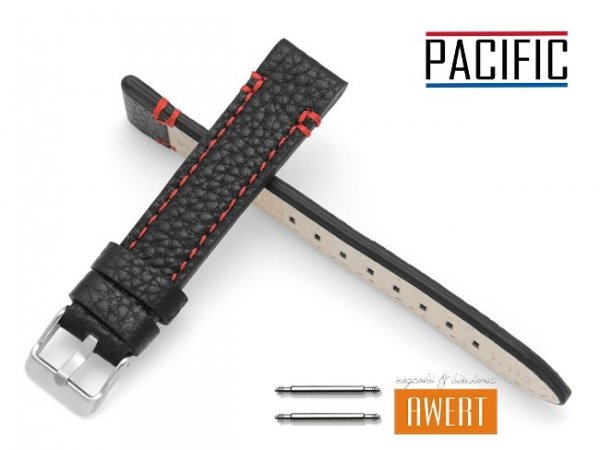 PACIFIC 22 mm pasek skórzany W112 czarny W112-1RE-22