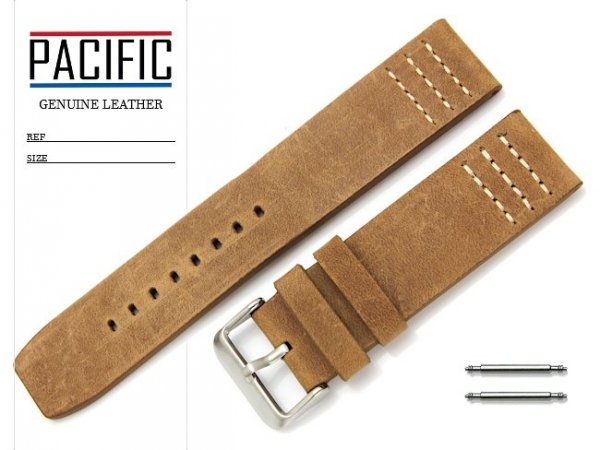PACIFIC 22 mm pasek skórzany W39A brązowy W39A-6WH-22