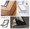 Dachfenster Keylite FF+ CP KTG Pine Schwingfenster 3-fach-Verglasung Uw=1,0 Dachfenster aus Holz: klar lackiert Boden-Griff