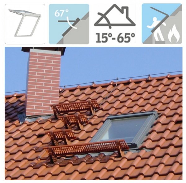 VELUX Dachfenster GTL 3066 Uw=1,1 Holz Wohn- und Ausstiegsfenster mit Klapp-Schwing-Funktion klar lackiert ENEGIE PLUS  Aluminium