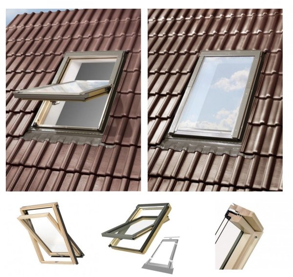 Dachfenster Schwingfenster Optilight B aus Holz, Zubehör der Firma Fakro kompatibel www.house-4u.eu