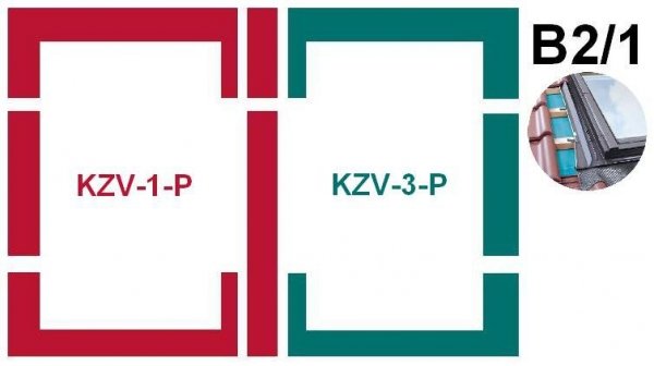 Kombi-Eindeckrahmensystem Fakro KZV B2/1 für profilierte Eindeckmaterialien www.house-4u.eu