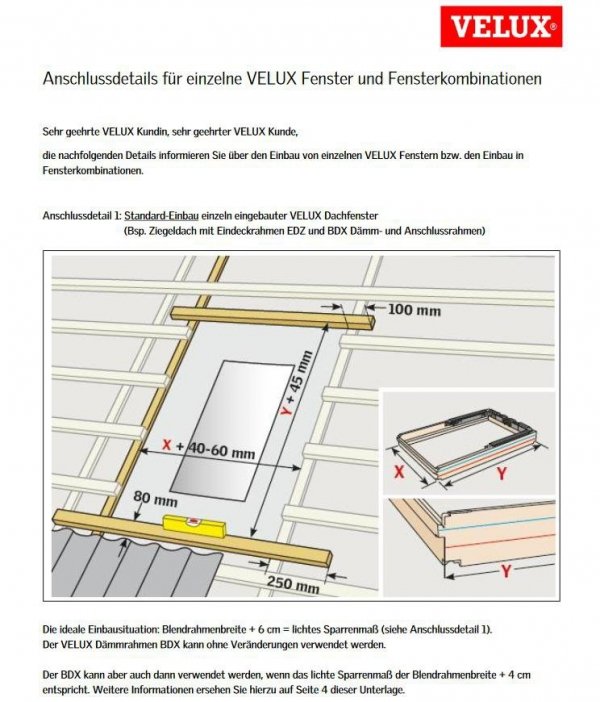 Dampfsperrschürze Velux BBX / Dämm- und Anschlussprodukte www.house-4u.eu