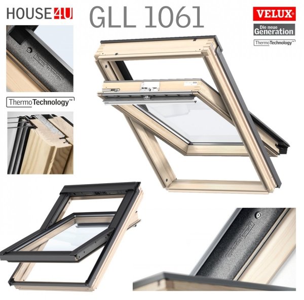 VELUX Dachfenster GLL 1061 3-fach-Verglasung Uw= 1,1 Schwingfenster aus Holz mit Dauerlüftung ThermoTechnology  _7 house-4u.de