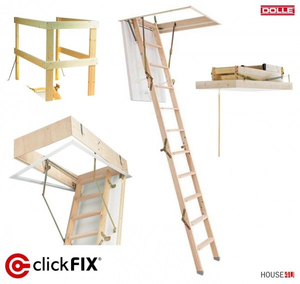Bodentreppe Dolle CLICKFIX 36 MINI GOLD Holz