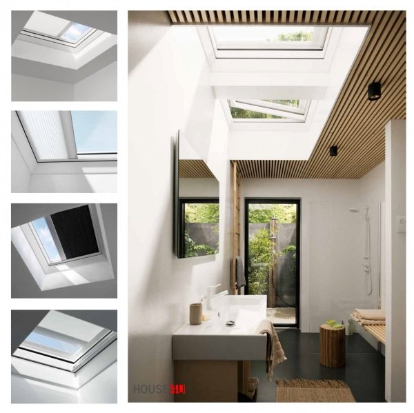 VELUX Flachdach-Fenster CVP 0573 U- aufgemacht elektrisch Tageslicht für flache Dächer, mit Regensensor elektrisch, Automatisch zu öffnende VELUX INTEGRA® für elektrisch öffnendes Kunststoff-Isolierglas