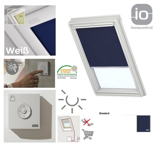 VELUX DSL Standard INTEGRA® Solar-Verdunkelungsrollo für VELUX Dachfenster, Pick&amp;Click ®-Systems, dreilagigen Oeko-Tex®-Stoff _ house-4u.de