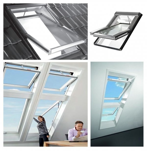 Dachfenster Elektrofenster Roto R48K K2E (WDT R48 K WD E_) RotoTronic Kunststoff Automatische Fenstern 2-fach Verglasung mit Verbundglas, incl. Regensensor, Verbundsicherheitsglas, ESG außen, VSG innen, Inneschiben laminiert, mit WD-Thermoblock