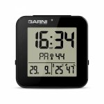 Garni 138B budzik biurkowy z termohigrometrem monitor klimatu pomieszczeń elektroniczny wewnętrzny, czarny