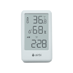 Airbi FRAME – termohigrometr elektroniczny z zegarem i budzikiem, kolor biały