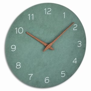 TFA 60.3054.04 zegar ścienny wskazówkowy nowoczesny zieleń drewniane wskazówki design  średnica 30 cm