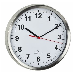 TFA 60.3529.02 zegar ścienny wskazówkowy sterowany radiowo płynąca wskazówka aluminium szkło średnica 22 cm
