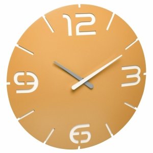 TFA 60.3536.07 zegar ścienny wskazówkowy nowoczesny design pomarańczowy średnica 35 cm