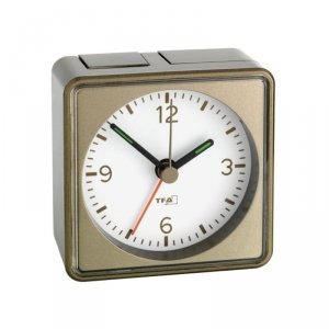 TFA 60.1016 PUSH budzik biurkowy zegar wskazówkowy płynąca wskazówka