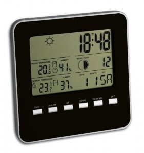 TFA 35.1098.01  QUADRO stacja pogody bezprzewodowa z czujnikiem zewnętrznym, czarny 