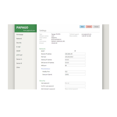 Papouch zestaw pomiarowy METEO WiFi EDSP z anemometrem i modułem przeciwprzepięciowym internetowy wieloparametrowy Modbus TCP