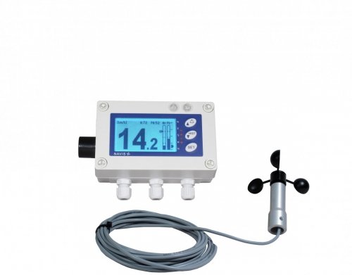 Navis Y410W wiatromierz sygnalizacyjny przewodowy anemometr mechaniczny wyjście przekaźnikowe alarm dźwiękowy i wizualny, WiFi