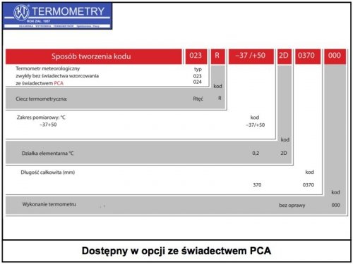 KWT termometr szklany cieczowy meteorologiczny zwykły stacyjny