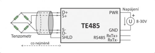 Papouch TE485 przetwornik tensometryczny RS485 przetwornik do sensorów siły Modbus RTU