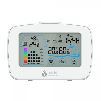 Airbi CONTROL termohigrometr bezprzewodowy z czujnikiem zewnętrznym temperatura wilgotność