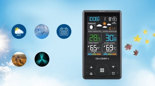 GoGEN ME 1250B– stacja meteorologiczna z czujnikiem zewnętrznym, czarna
