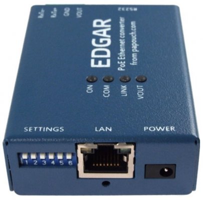 Papouch EDGAR konwerter sygnału RS232/RS485 do Ethernet serwer internetowy PoE urządzeń przemysłowych RS485/RS232