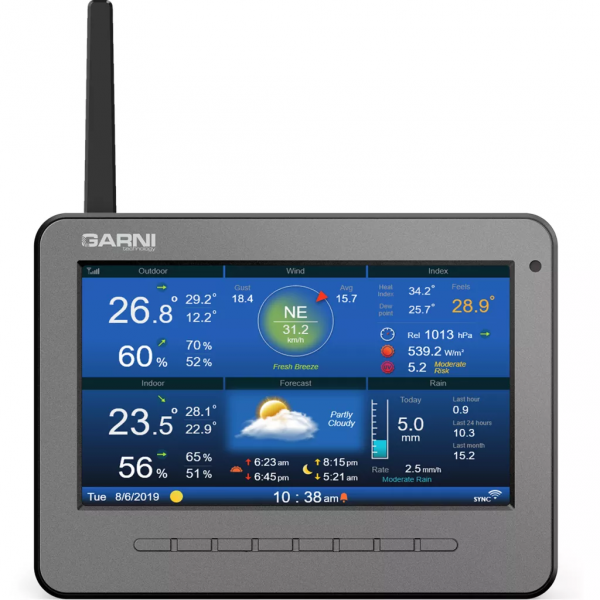 Garni 3015 ARCUS stacja pogody bezprzewodowa 7 w 1 internetowa WiFi dokładna wentylator