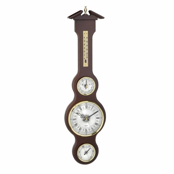 TFA 45.3004.04 stacja pogody tradycyjna mechaniczna z zegarem kwarcowym barometr ścienny, machoń