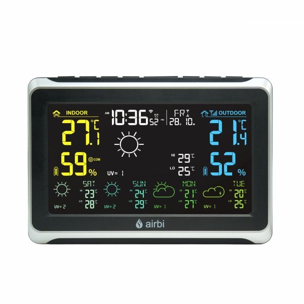 Airbi FORCAST stacja pogody bezprzewodowa WiFi czujnik zewnętrzny, temperatura wilgotność Tuya Smart