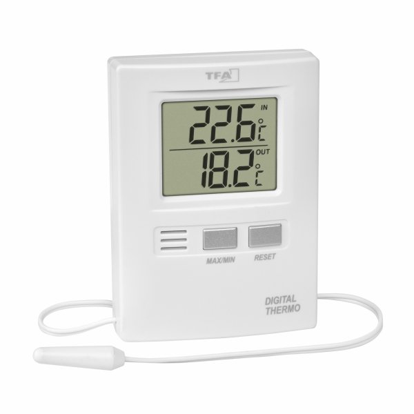 Termometr elektroniczny TFA 30.1012 – wewnętrzny z sondą przewodową, MIN/MAX