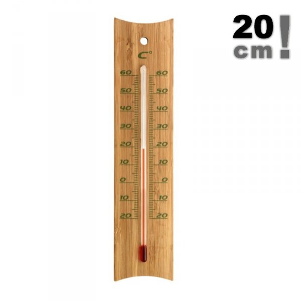 TFA 12.1049 termometr pokojowy cieczowy domowy ścienny bambusowy 200 mm