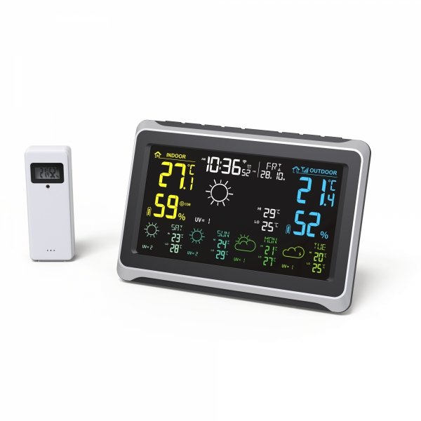 Airbi FORCAST stacja pogody bezprzewodowa WiFi czujnik zewnętrzny, temperatura wilgotność Tuya Smart